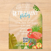 Flamingo Tropicaler Ruhestand Acryleinladungen (Vorderseite)