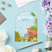 Flamingo Tropicaler Ruhestand Acryleinladungen (Insitu (Hochzeit))