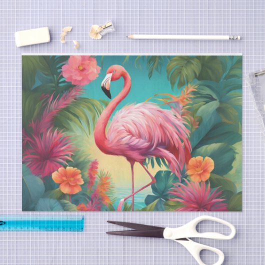 Flamingo Tropics Decoupage Tissue Paper Seidenpapier (Handwerk)