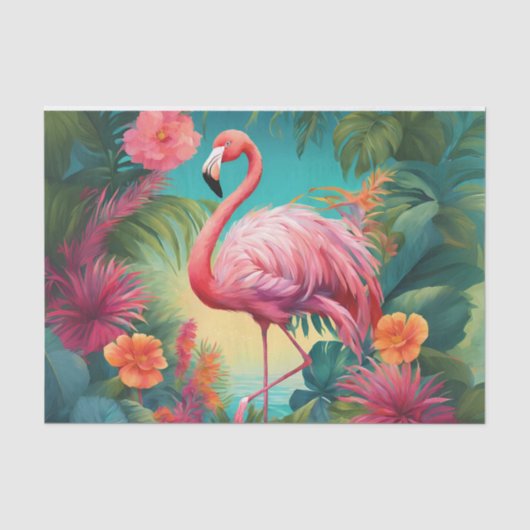 Flamingo Tropics Dekorations-Seidenpapier Seidenpapier (Vorderseite)