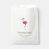 Flamingo Tropics Green and Pink Wedding Thank You Geschenktütchen (Vorderseite)