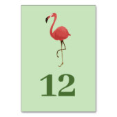 Flamingo Tropics Küsten Grün Strand Hochzeit Tischnummer (Rückseite)