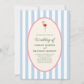 Flamingo Tropics Modern Coastal Island Wedding  Einladung (Vorderseite)