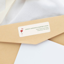 Flamingo Tropics Retro-Hochzeit Rücksendeadresse