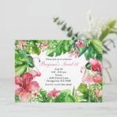 Flamingo Tropics Sommer Geburtstagsparty Einladung (Stehend Vorderseite)