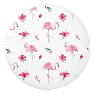 Flamingo Tropics Sommer Insel Chic Hibiskus Rosa Keramikknauf