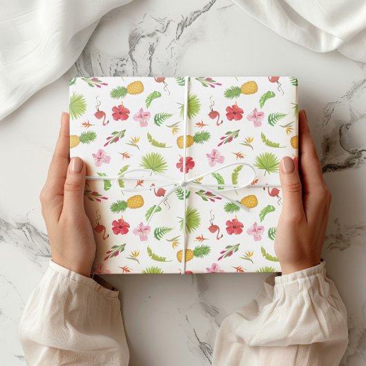 Flamingo Tropics Spaß Strand Thema Geschenkpapier