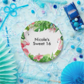 Flamingo Tropics Summer Birthday Party Elegante Pappteller (Party)