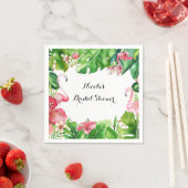 Flamingo Tropics Summer Birthday Party Elegante Serviette (Beispiel)