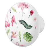 Flamingo Tropics Summer Island Chic Hibiskus Pink Keramikknauf (Rechts)
