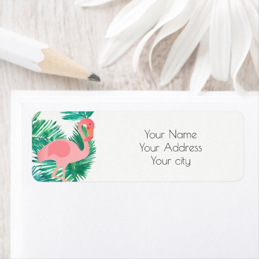 Flamingo-tropische Blätter (Insitu)