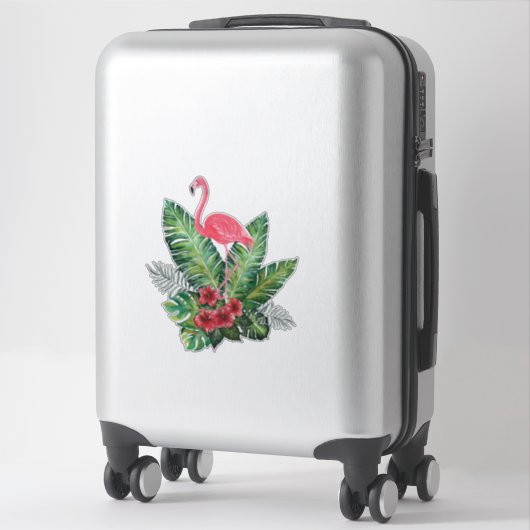 Flamingo tropische Blätter Aufkleber (Koffer)