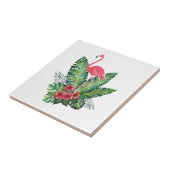 Flamingo tropische Blätter Fliese (Seite)