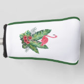 Flamingo tropische Blätter Putter Golf Headcover (Vorderseite)