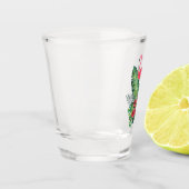 Flamingo tropische Blätter Schnapsglas (Links)