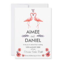 Flamingo Tropische Hochzeitskarte | Suite