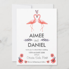 Flamingo Tropische Hochzeitskarte | Suite Einladung