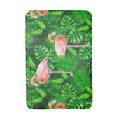Flamingo tropische Wasserfarbe Badematte (Vorderseite Vertikal)