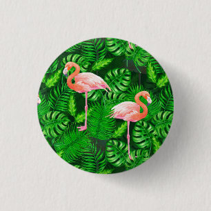 Flamingo tropische Wasserfarbe Button