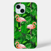 Flamingo tropische Wasserfarbe Case-Mate iPhone Hülle (Rückseite)