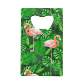 Flamingo tropische Wasserfarbe Geldbeutel Flaschenöffner (Rückseite)