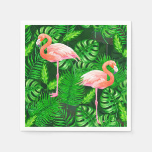 Flamingo tropische Wasserfarbe Serviette