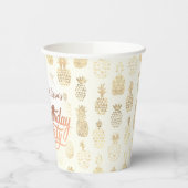 Flamingo, tropischer Geburtstag Pappbecher (Links)