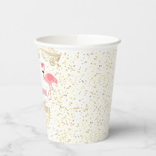 Flamingo-tropischer Geburtstag Pappbecher (Links)