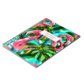 Flamingo Tropischer Name und Thema Notizblock (Linke Seite)