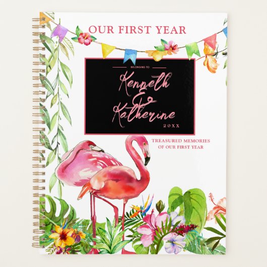 Flamingo Tropischer Planer Notizbuch (Vorderseite)