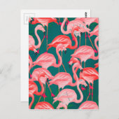 Flamingo tropischer Sommer Postkarte (Vorne/Hinten)