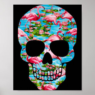 Flamingo Tropischer Totenkopf Sommer Tropischer Al Poster