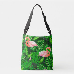 Flamingo tropisches Aquarell Tragetaschen Mit Langen Trägern