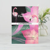 Flamingo tropisches Brautparty Einladung (Stehend Vorderseite)