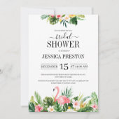 Flamingo tropisches Brautparty Einladung (Vorderseite)