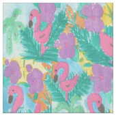 Flamingo-tropisches Dschungel-Gewebe Stoff (Nahaufnahme)