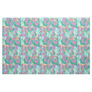 Flamingo-tropisches Dschungel-Gewebe Stoff