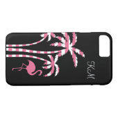 Flamingo-tropisches Monogramm Case-Mate iPhone Hülle (Rückseite (Horizontal))