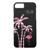 Flamingo-tropisches Monogramm Case-Mate iPhone Hülle (Rückseite)