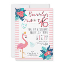 Flamingo tropisches Rosa und blaue Blumen 16.