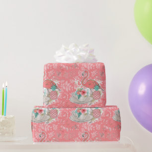 Flamingo Tropisches Rosa Vögel Mädchen Geburtstag Geschenkpapier