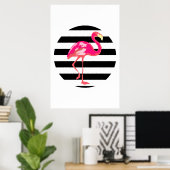 Flamingo, tropisches Sommerposter, Gartenposter Poster (Heimbüro)
