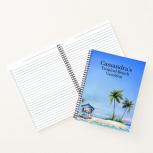 Flamingo Tropisches Strand-Reisejournal Notizblock