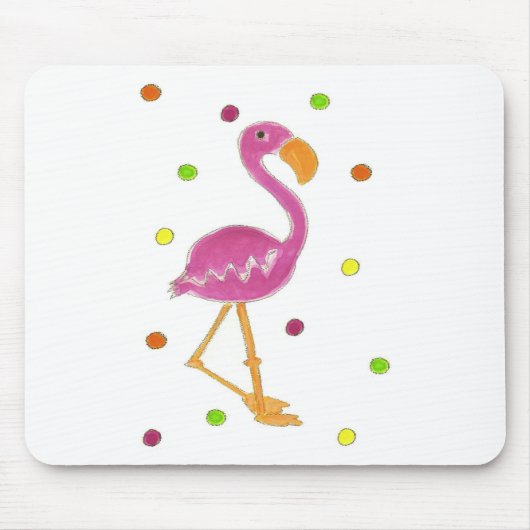Flamingo-Tupfen Mousepad (Vorne)