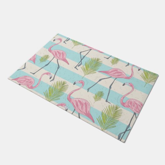 Flamingo-Tür-Matte Fußmatte (Schrägansicht)