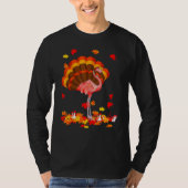 Flamingo Turkey Cute Flamingo Turkey Fall Leaf Tha T-Shirt (Vorderseite)