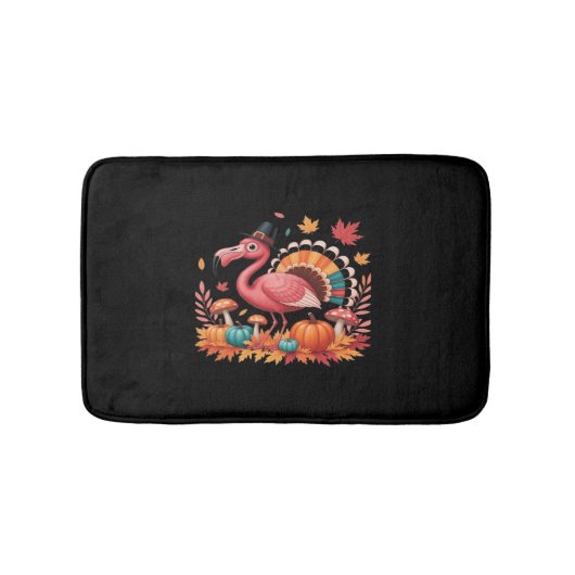 Flamingo Turkey Niedlich Flamingo Türkei Fall Leaf Badematte (Vorderseite)