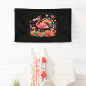 Flamingo Turkey Niedlich Flamingo Türkei Fall Leaf Banner (Insitu)