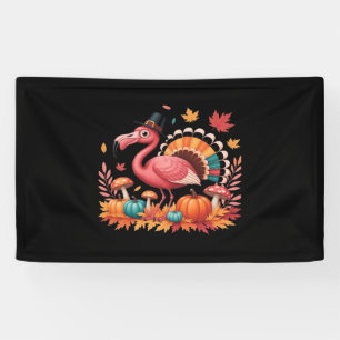 Flamingo Turkey Niedlich Flamingo Türkei Fall Leaf Banner