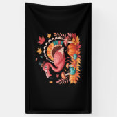 Flamingo Turkey Niedlich Flamingo Türkei Fall Leaf Banner (Vertikal)